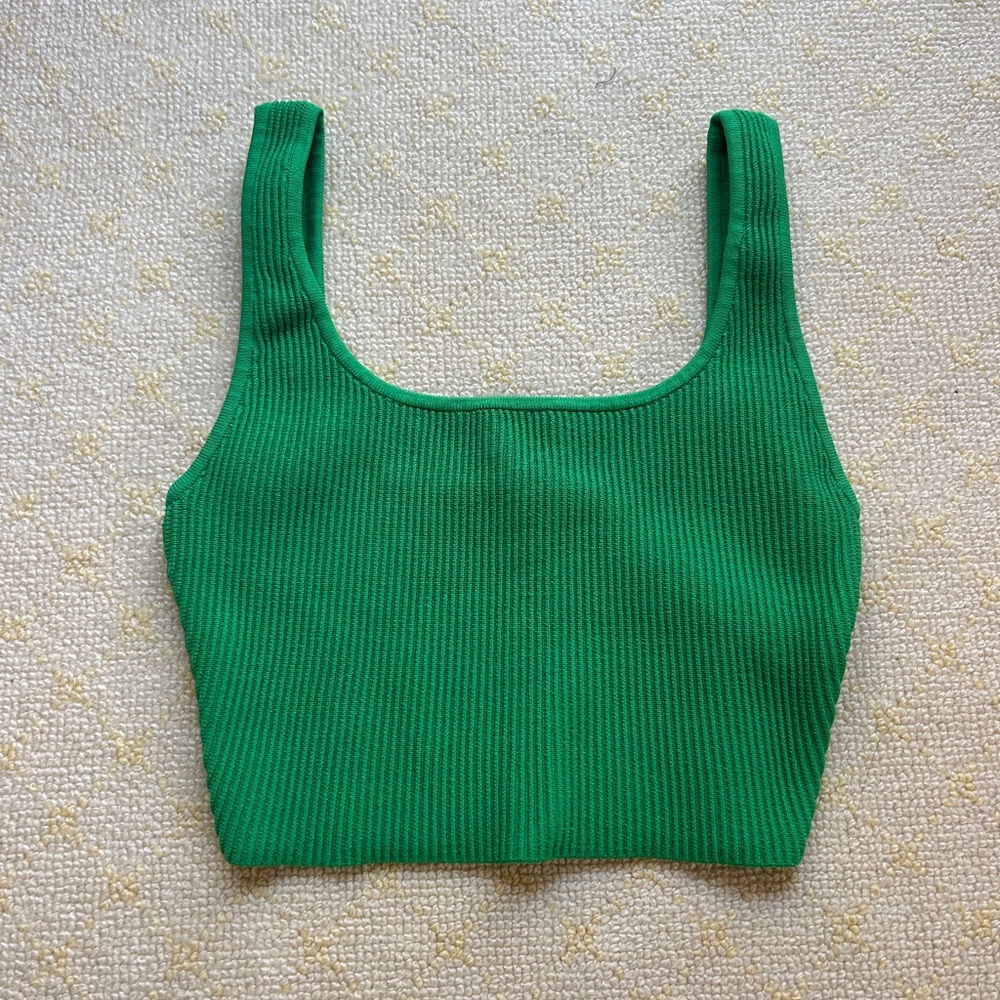 Aritzia Green Ribbed Tank